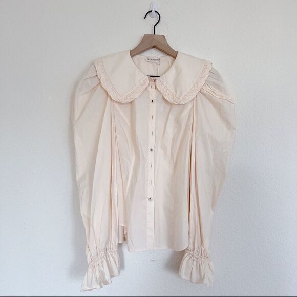 ULLA JOHNSON Marietta Puff Sleeve Blouse Ivory size US6 - Picture 6 of 11